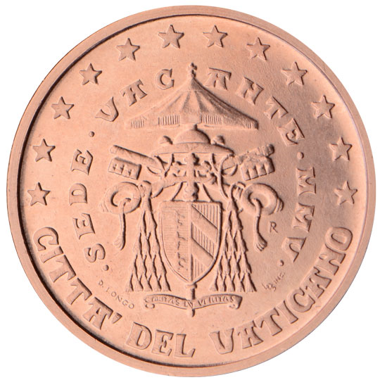 Vatican City 2 euro cent (2005) - Coat of arms of the Cardinal Chamberlain and the Apostolic Chamber